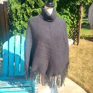 Banana Republic Wool XS/S Gray Poncho Sweater Turtleneck!